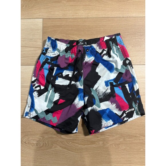 Hollister Men's Board Shorts Swim Trunks Abstract Print Multicolor X-Small - Picture 1 of 7